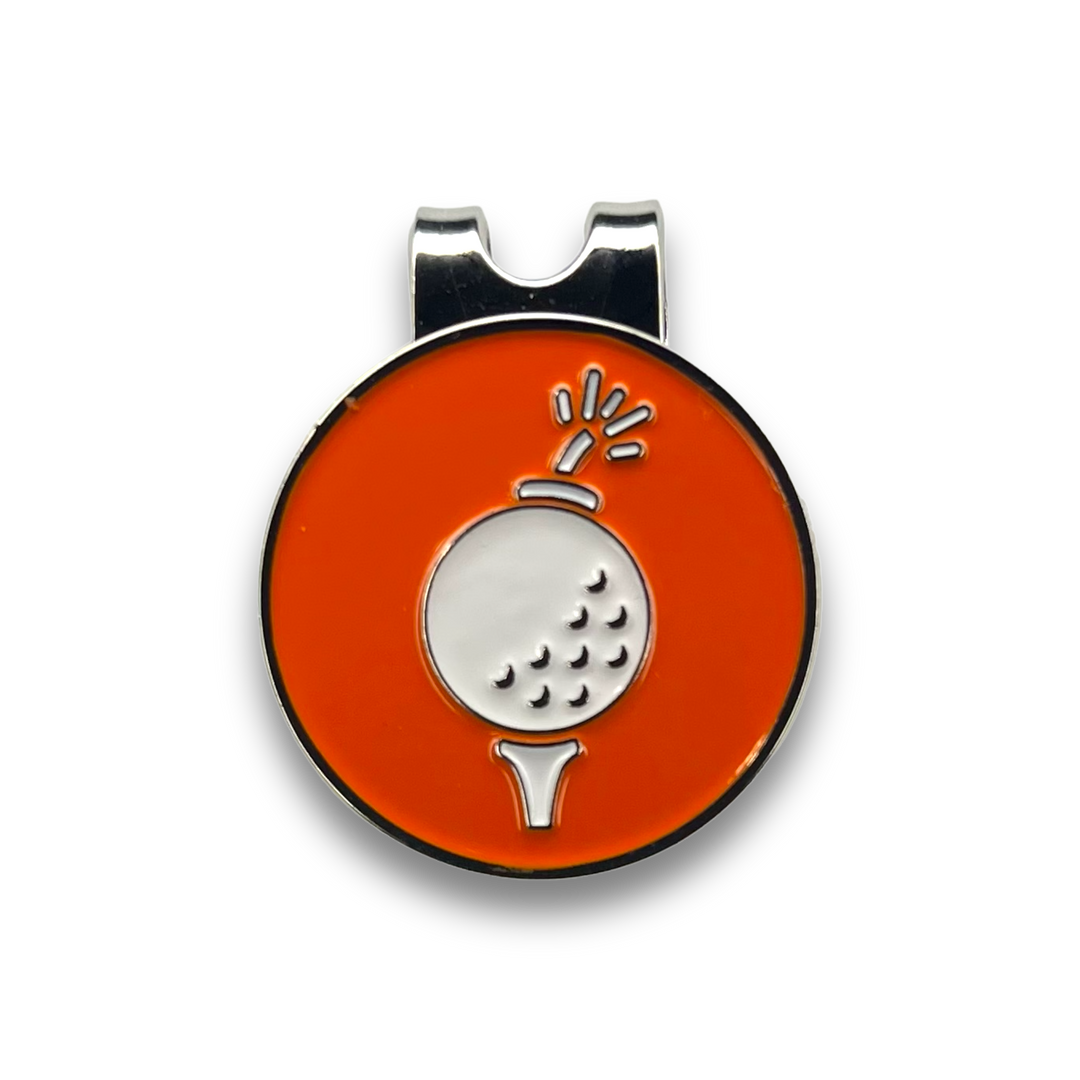 Magnetic Ball Marker with Hat Clip - Orange